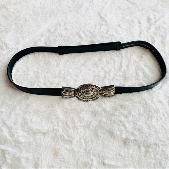 Chicos Rhinestone Bling Leather Statement Belt M!L - Picture 2 of 12